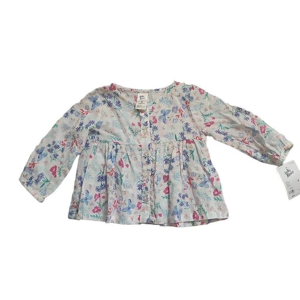 Baby B'Gosh Baby Girls Floral Button Down Peasant Top - Size 9 Months
